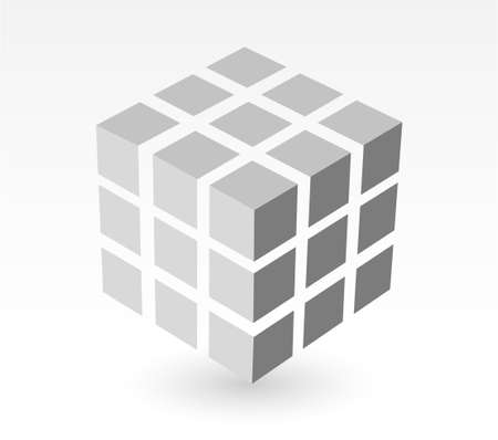 block of dirty white cube with  drop shadowのイラスト素材