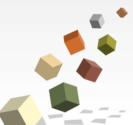 cubes in 3d filling in for conceptual expressionのイラスト素材