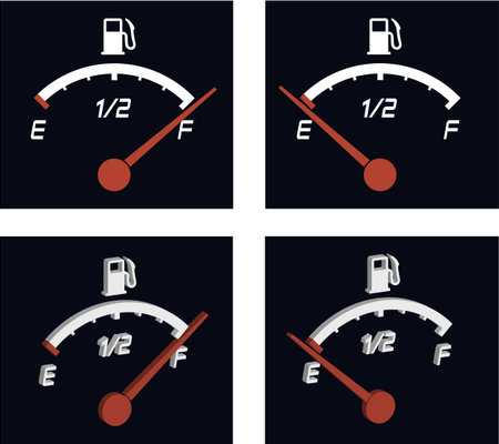 3d illustration of generic fuel meter over dark background 