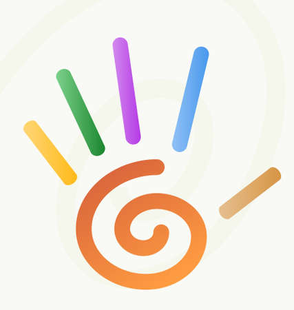 spiral hand with fingersのイラスト素材