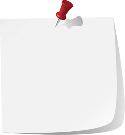 pinned note paper, white のイラスト素材