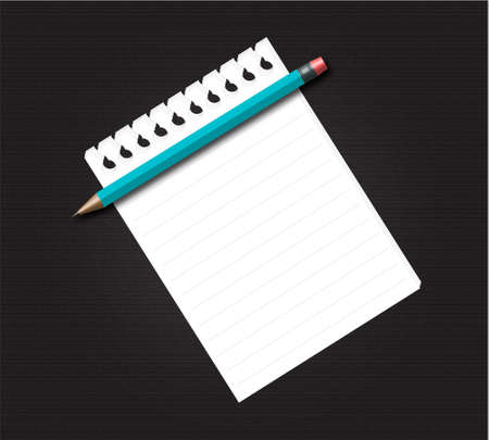 blank notepad with pencil のイラスト素材
