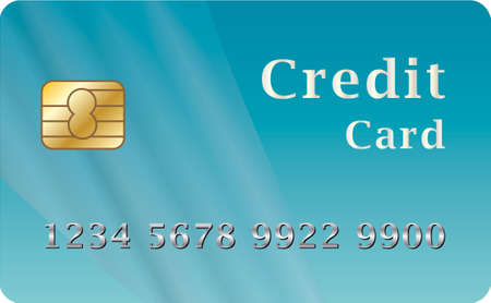 credit card in dar blue tones with number and back band detailのイラスト素材