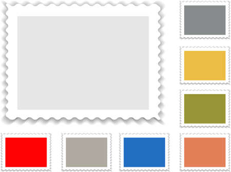 postage stamp in grey and with alternatife colorsのイラスト素材