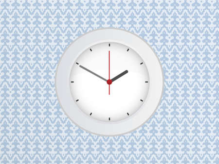 wall clock isolated on seamless light blue background wall のイラスト素材