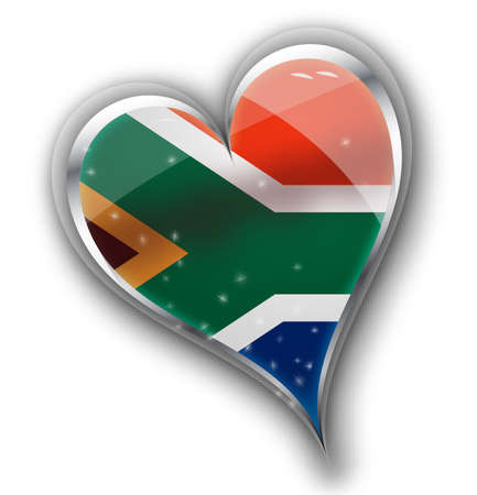 national flag of south africa in heart shape with additional detailsのイラスト素材