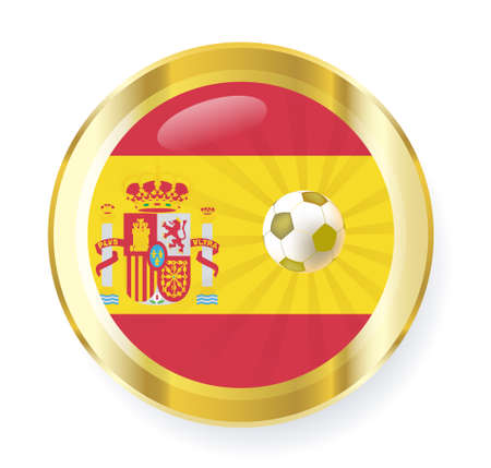 national flag of spain in circular shape with additional detailsのイラスト素材