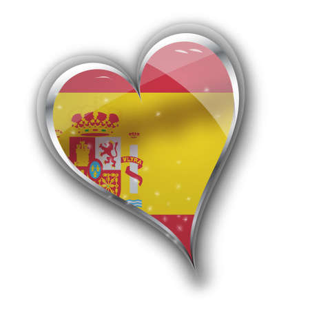 national flag of spain in heart shape with additional detailsのイラスト素材