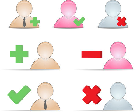 colorful web buddy icons with 3d objectsのイラスト素材