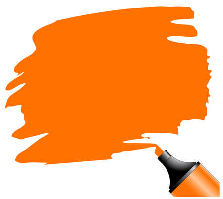 Highlighter pen with scribbles on a blank piece of paper, your text can be added on colored areaのイラスト素材