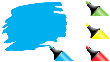 Highlighter pen with scribbles on a blank piece of paper, your text can be added on colored areaのイラスト素材