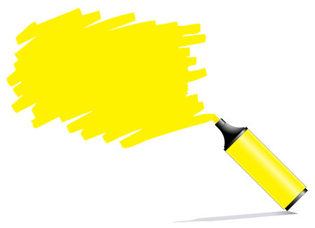 Highlighter pen with scribbles on a blank piece of paper, your text can be added on colored areaのイラスト素材