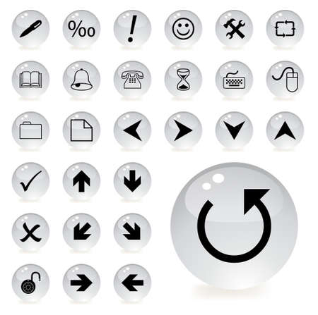 arrow and directional icons in grey color tonesのイラスト素材