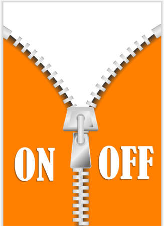 zipper on a background for effect of opening or closing of something or some event especially for sale season of retail in order to clear the excess stocksのイラスト素材