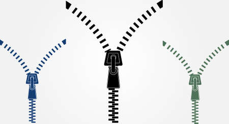 zipper on a white background for effect of opening or closing of something or some eventのイラスト素材