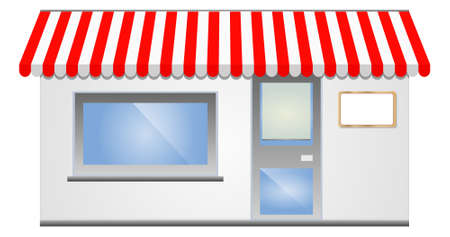 illustration of Storefront Awning in redのイラスト素材