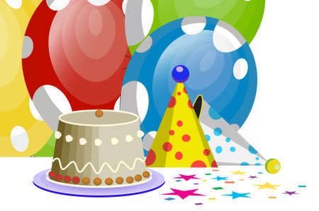 birthday balloons with white spotsのイラスト素材