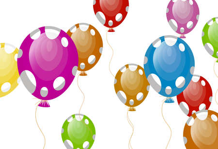 party balloons with white spotsのイラスト素材