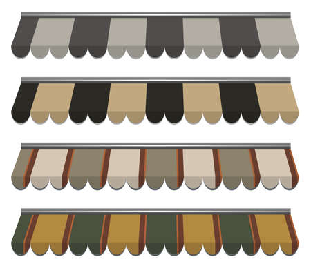   illustration of four different colored   awnings
のイラスト素材