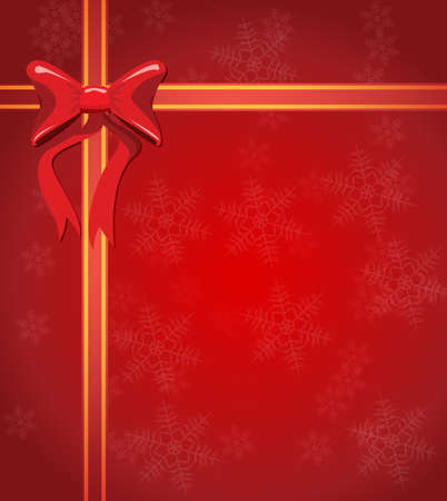 Hand tied gift ribbon bow in red laid on red textured craft paper のイラスト素材