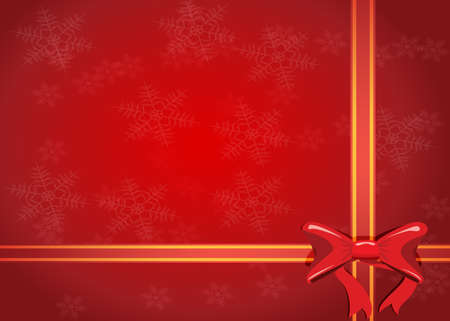 Hand tied gift ribbon bow in red laid on red textured craft paper  のイラスト素材