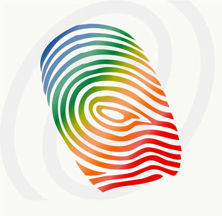 vector illustration of  finger print in various colors のイラスト素材