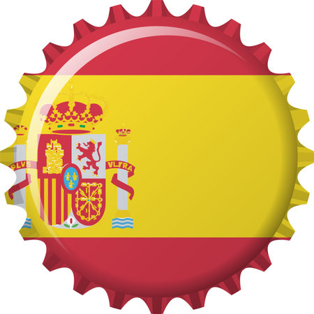 vector illustration of flag of Spain in crown capのイラスト素材