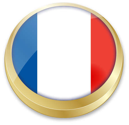 vector illustration of flag of France in button shapeのイラスト素材