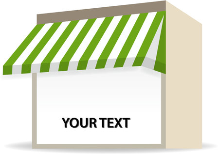 illustration of Storefront Awning in greenのイラスト素材