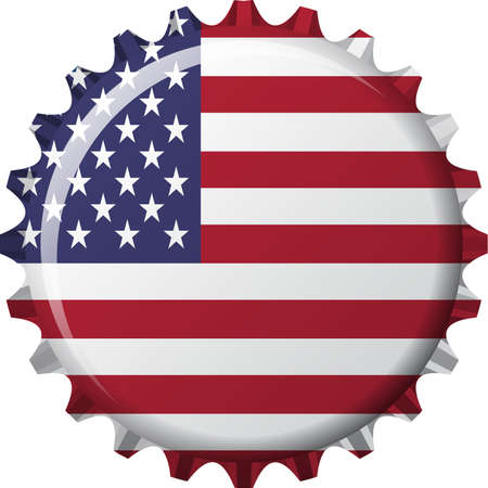 vector illustration of flag of united state of america in crown cap shapeのイラスト素材