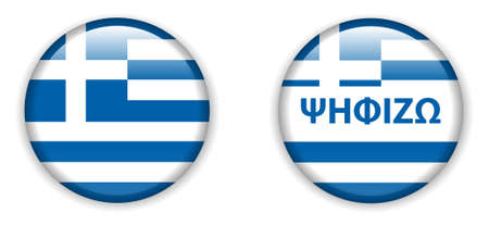 vector illustration of empty vote badge button for greece electionsのイラスト素材