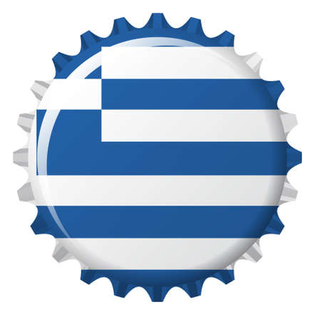 vector illustration of flag of greece in crown capのイラスト素材