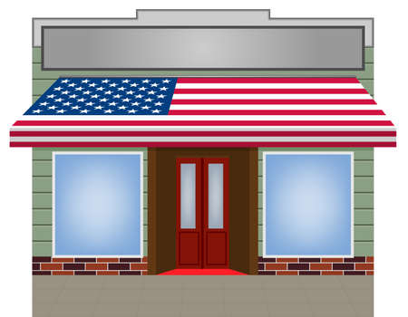 illustration of USA flagged color Vector awning のイラスト素材