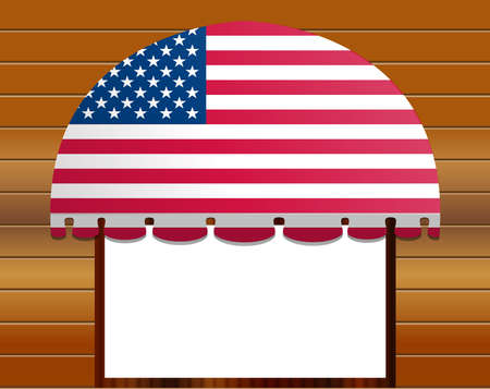 illustration of usa flagged color Vector awning のイラスト素材
