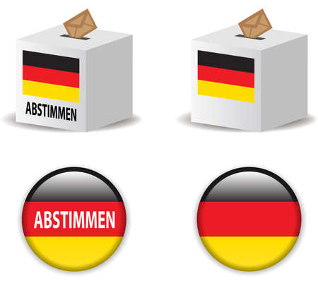 illustration of  vote poll ballot box for germany / germany electionsのイラスト素材