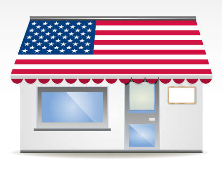 illustration of usa flagged color awningのイラスト素材