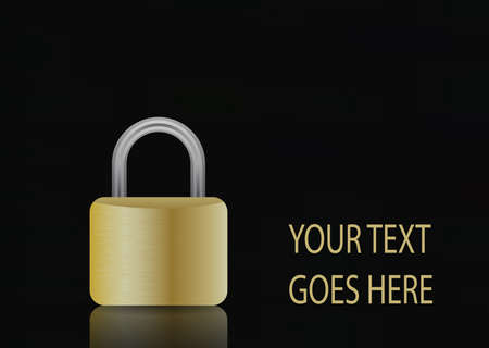 illustration of padlock with sample text for adding custom messageのイラスト素材