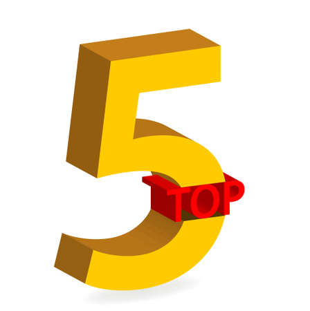 illustration of gold top 5 winner 3d symbol isolated
のイラスト素材