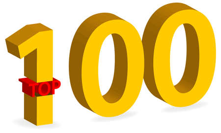 illustration of gold top 100 winner 3d symbol isolatedのイラスト素材