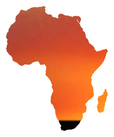 illustration of map of africa in sunsetのイラスト素材