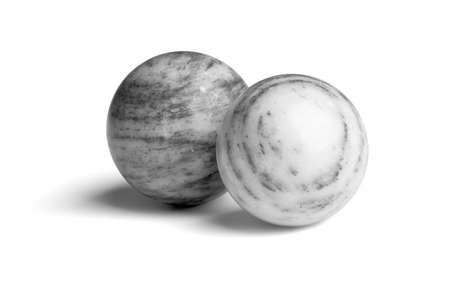 balls of gray marble isolated on white backgroundの写真素材