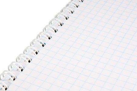 blank exercise book on white background