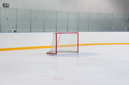 empty hockey gate at empty the site and no advertising boards