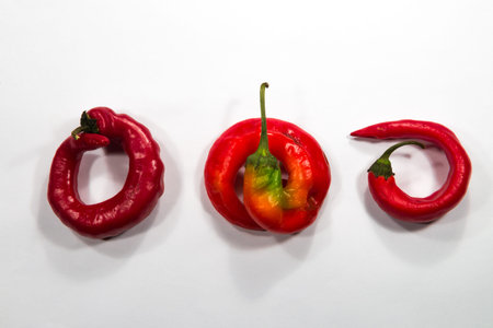 Nice color peppers foodの写真素材