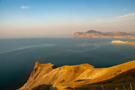 Crimea coast summer vacation sea blue landscape sun day nature travelの写真素材