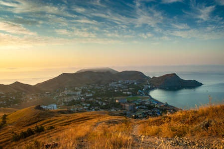 Crimea coast summer vacation sea blue landscape sun day nature travelの写真素材