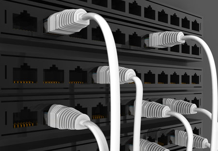 Internet cable connections. 3d render