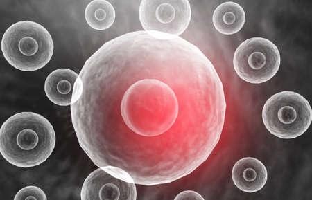 Human cells with science background. 3d renderの写真素材