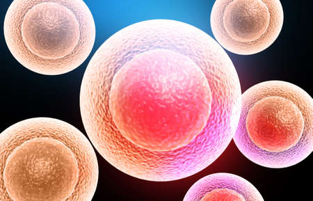 Human cells with science background. 3d renderの写真素材