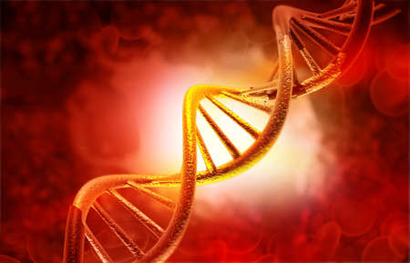 Human DNA with science background. 3d illustrationの写真素材